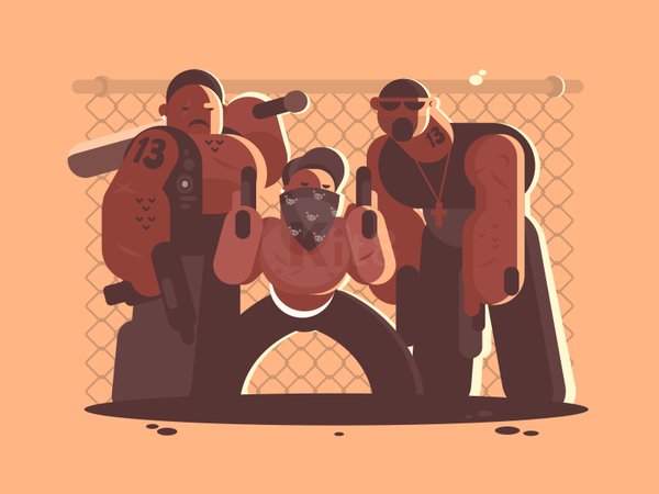 Gang character gang men criminal illustration vector flat kit8.png
