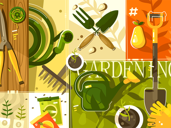 Gardening background tool secateurs shovel background garden gardening.png