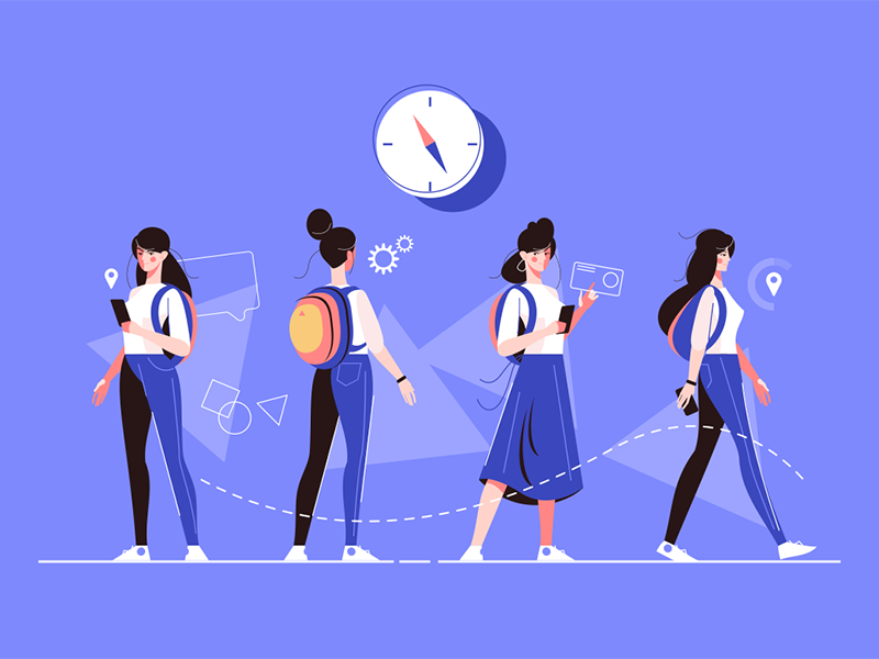 Girl characters poses kit8 flat vector illustration female clothes cas.png