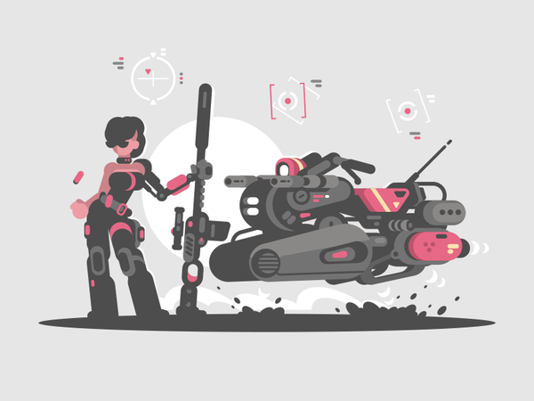 Girl cyborg motocycle future girl woman cyborg illustration. character.png