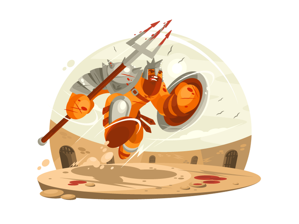 Gladiator soldier weapon man war roman sword warrior armor illustratio.png