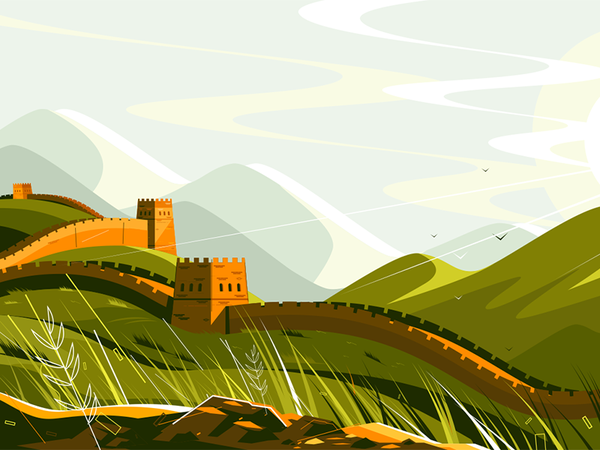 Great Wall of China kit8 flat vector illustration background landscape.png