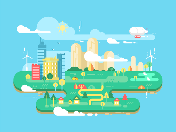 Green city town energy building ecology environment green city illustr.png