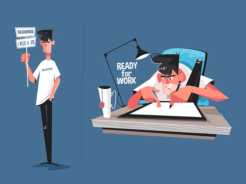 Guy drawing on graphics tablet kit8 flat vector illustration tablet gr.jpg