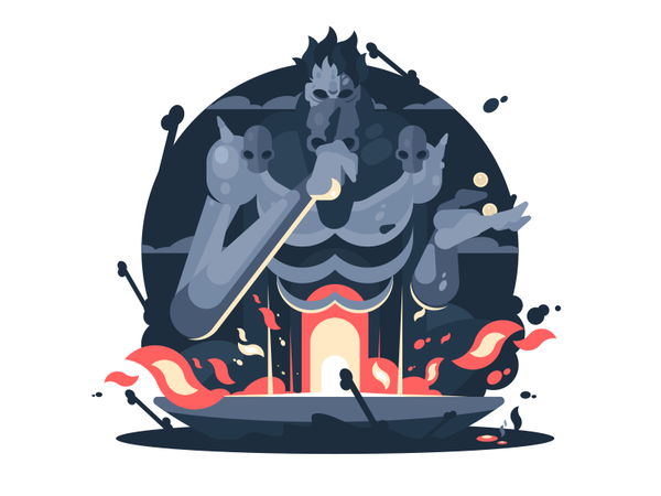 Hades God Death myth god mythology greek hades flame fire illustration.png