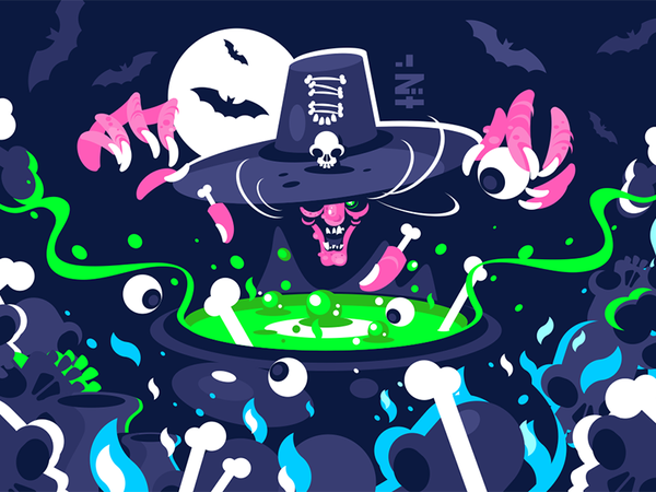 Halloween witch preparing potion character hag ugly cauldron potion ma.png