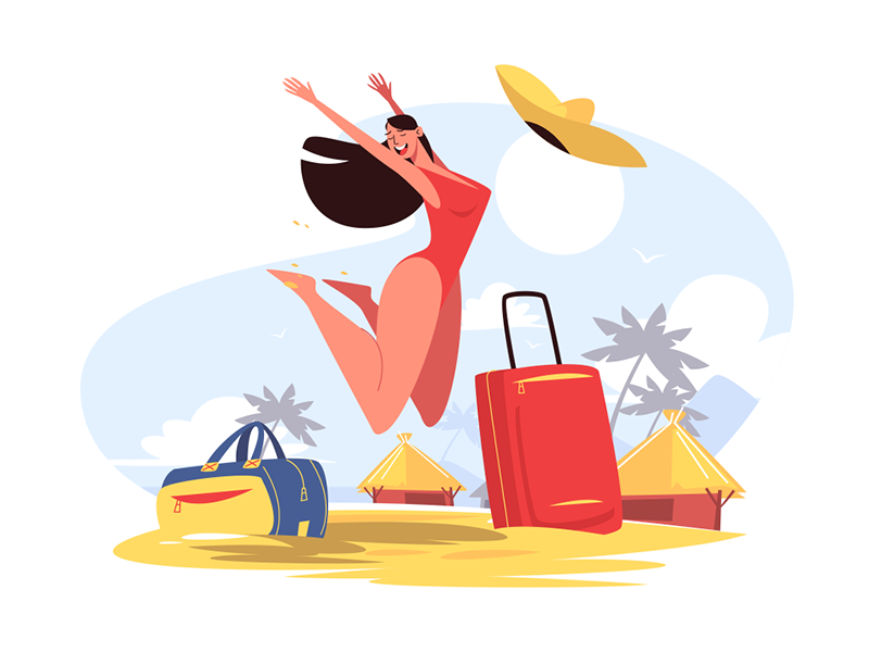Happy smiling girl on beach kit8 flat vector illustration character be.png