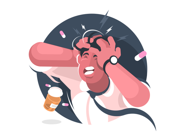 Headache character manager tablets grimace expression pain man headach.png