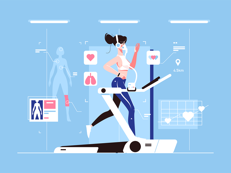 Healthy body kit8 flat vector illustration character workout run girl.png
