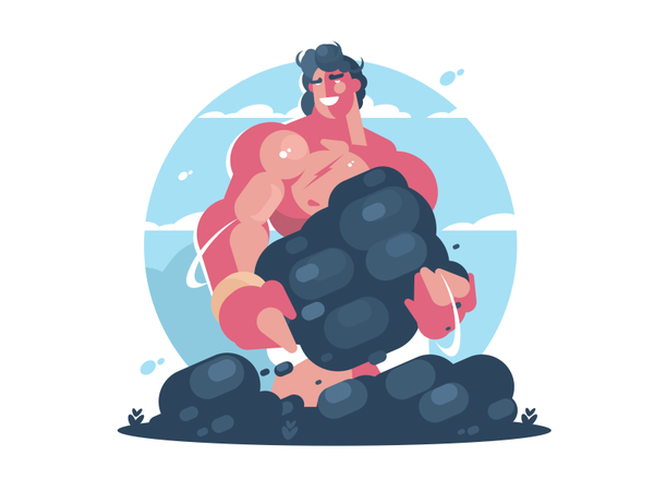 Hercules demigod hero mythology man hercules illustration vector flat.png