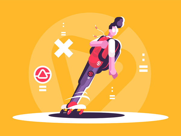 Hipster man riding skateboard character guy young skateboard riding ma.png