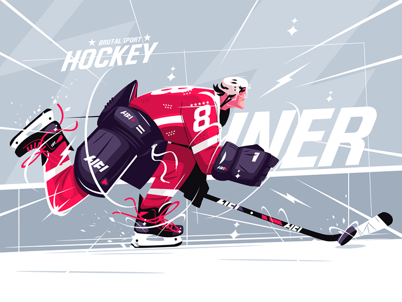 Hockey player on ice field kit8 flat vector illustration character out.png