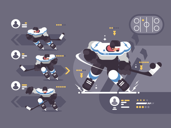 Hockey Team character sport puck helmet game hockey guy team illustrat.png