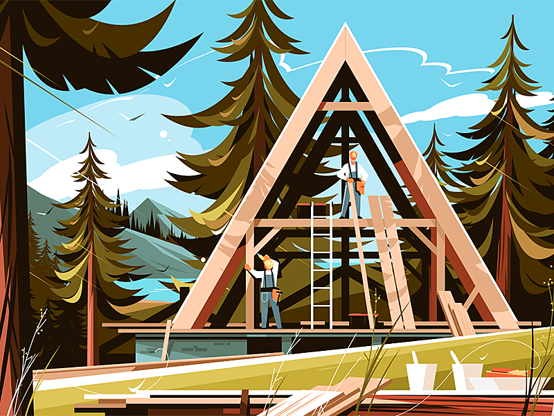 Home construction in picturesque place kit8 flat vector illustration c.png
