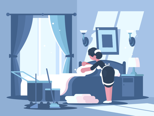 Housemaid illustration vector flat kit8 character uniform woman cleane.png