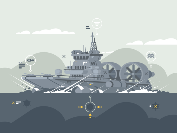 Hovercraft weapon ocean ship armed hovercraft military illustration ve.png