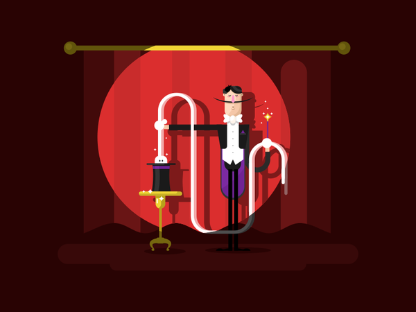 Illusionist stage show rabbit circus character conjurer illusionist il.png