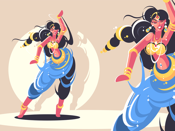 Indian girls dance character dress national traditionally girl dance i.png