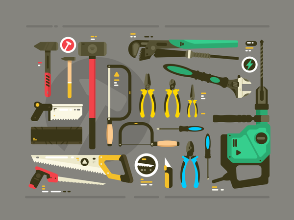 Instruments hammer electric renovation screwdriver hacksaw instrument.png