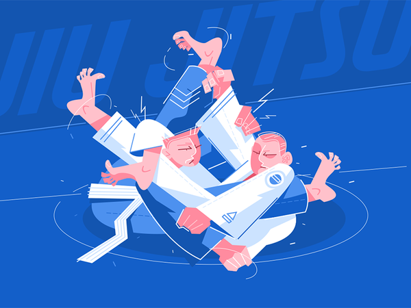 Jiu-Jitsu athletes fighting kit8 flat vector illustration character ma.png