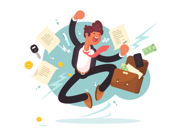 Jumping from success man business joy businessman happy successful per.png