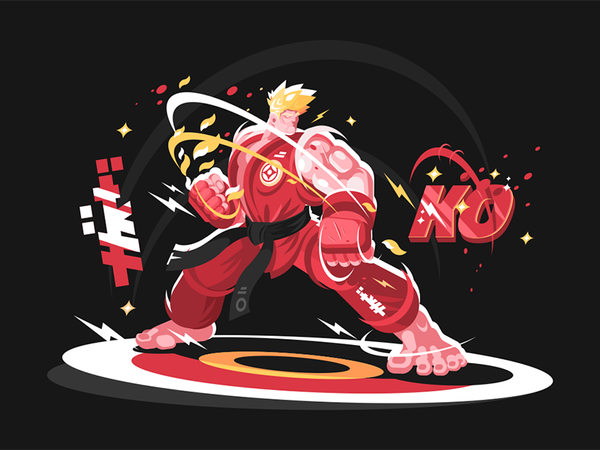 Karate man in kimono kit8 flat vector illustration character sportsman.png