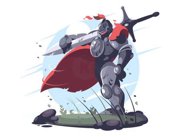 Knight man sword character medieval knight illustration vector flat ki.png