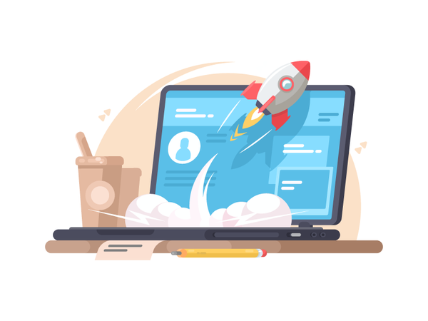 Launch of startup strategy up development creative rocket launch busin.png