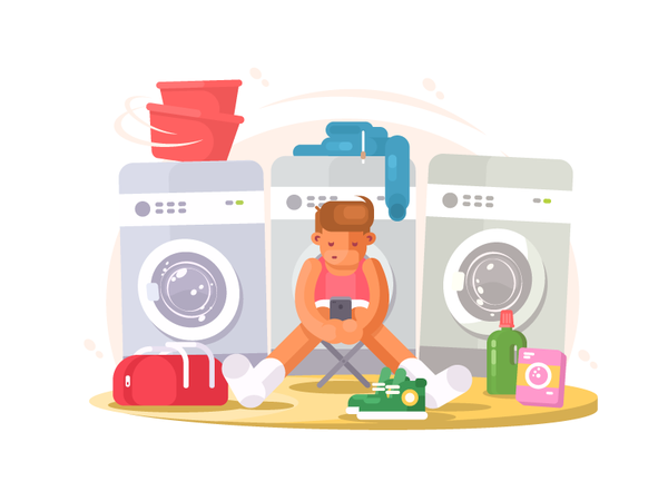 Laundry guy underwear clothing laundry machine clothes young washing v.png