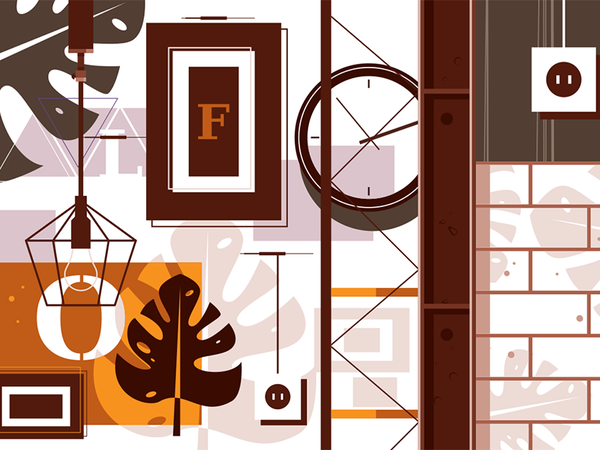 Loft in interior design kit8 flat vector illustration background room.png