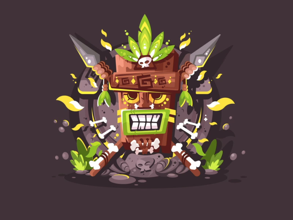 Magic totem illustration and timelapse drawing process tutorial flat.png