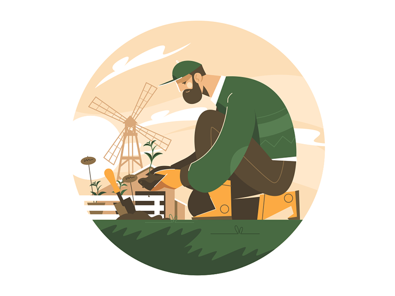Male gardener plant kit8 flat vector illustration character agricultur.png