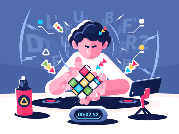 Man collect Rubik Cube character player championship timer cube rubik.png