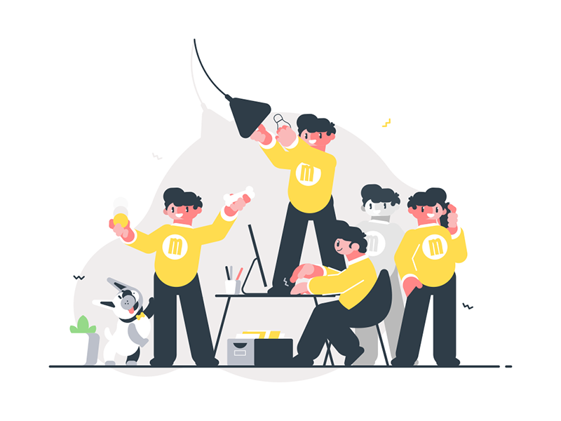 Man doing many things simultaneously kit8 flat vector illustration cha.png