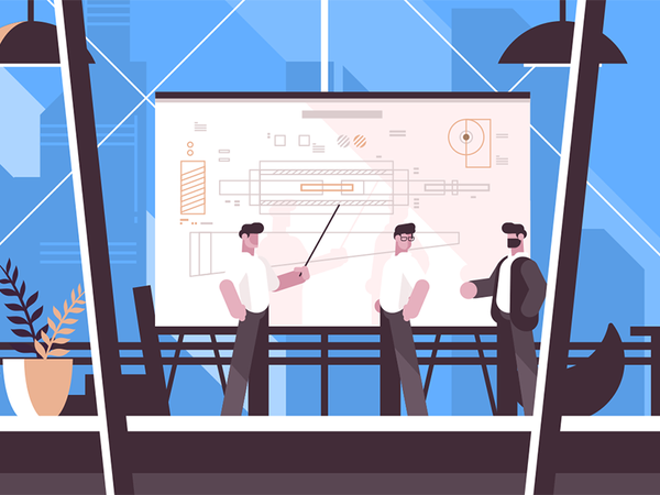 Man engineer showing on blackboard character drawing presentation work.png