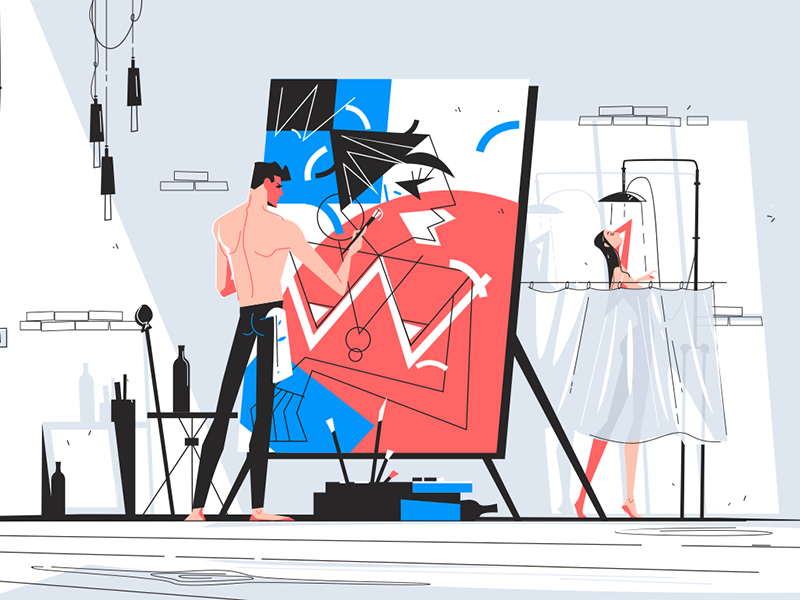 Man painting a woman kit8 flat vector illustration character picture m.png