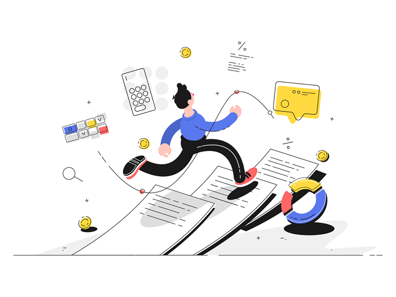 Man running on documents kit8 flat vector illustration character guy d.png
