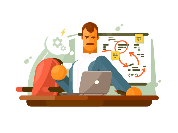Mega brain think man idea person business smart employee brain illustr.png