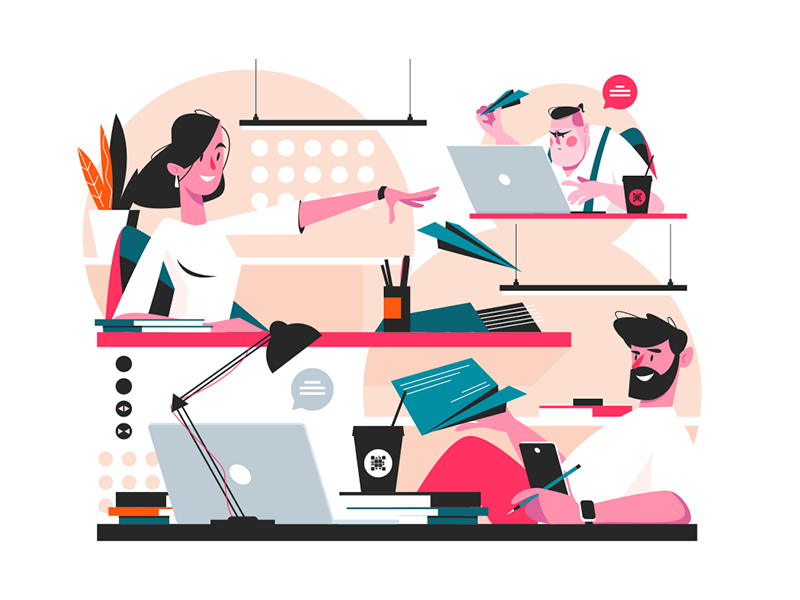 Message service apps for colleagues kit8 flat vector illustration char.png