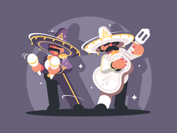Mexican Musicians character maracas hat guitar sombrero musician mexic.png