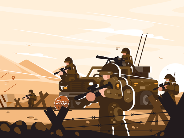Military roadblock with soldiers kit8 flat vector illustration charact.png