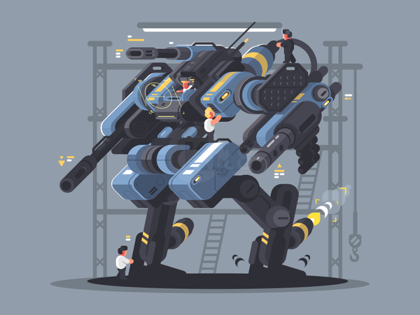 Military exoskeleton military warrior exoskeleton character man robot.png
