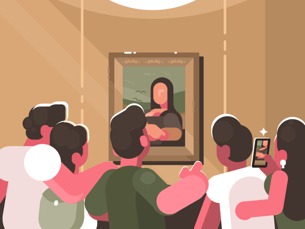 Mona Lisa character visitor museum leonardo art lisa mona picture illu.png