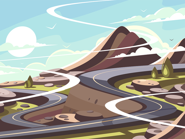 Mountain road serpentine serpentine landscape journey traffic asphalt.png