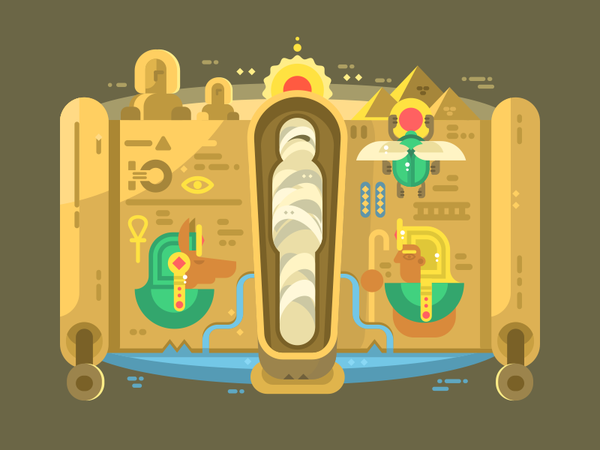 Mummy sarcophagus egypt mummy illustration vector flat kit8.png