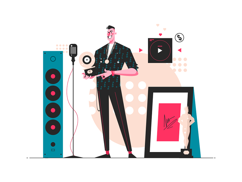 Music star reward kit8 flat vector illustration character music man re.png
