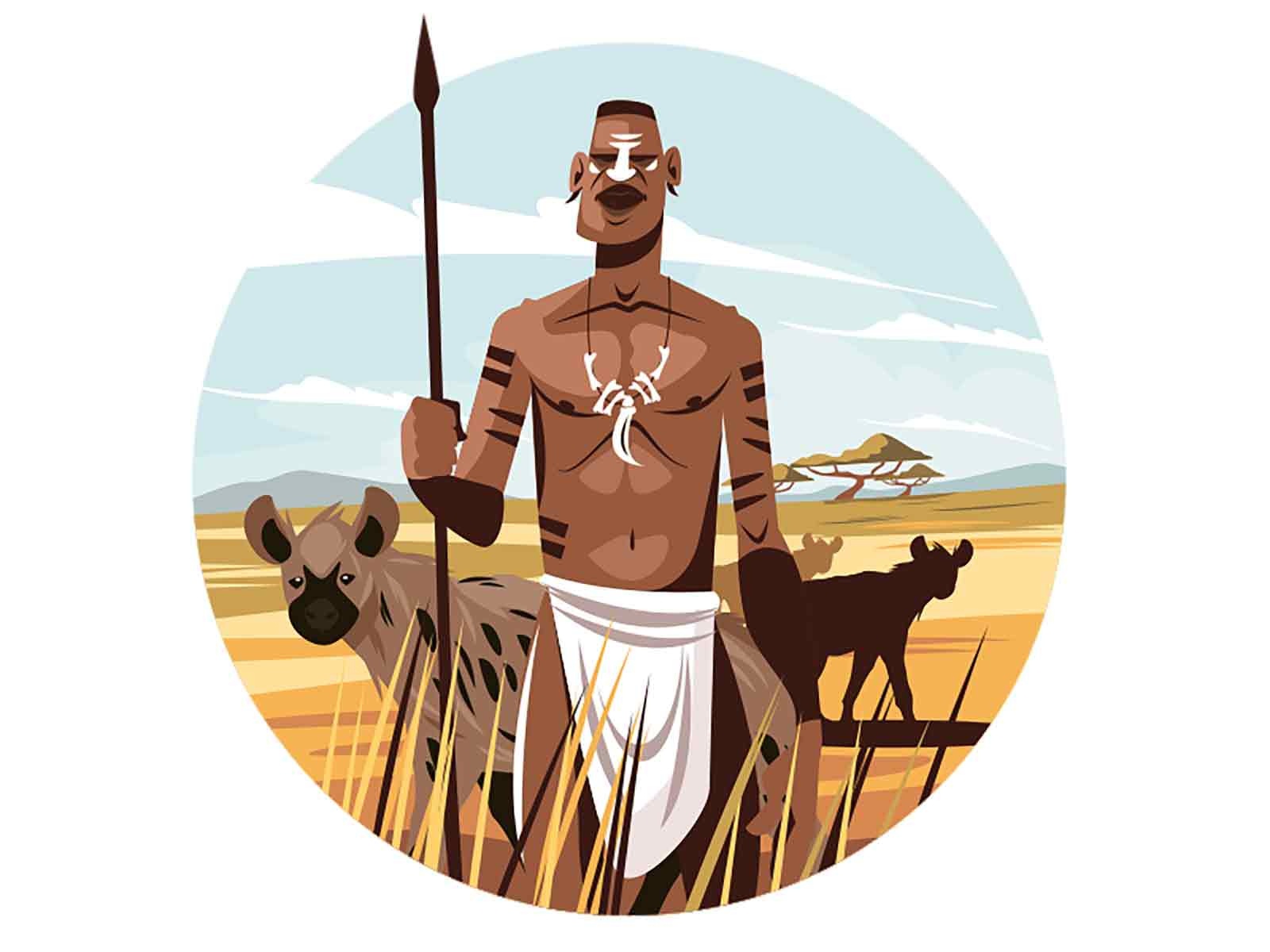 Native citizen in wild nature wild africa outdoor hyena black citizen.jpg