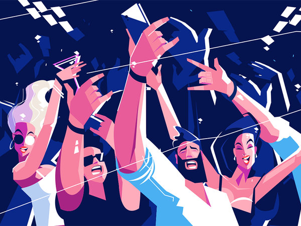 Noisy funny crowd kit8 flat vector illustration character party scream.png