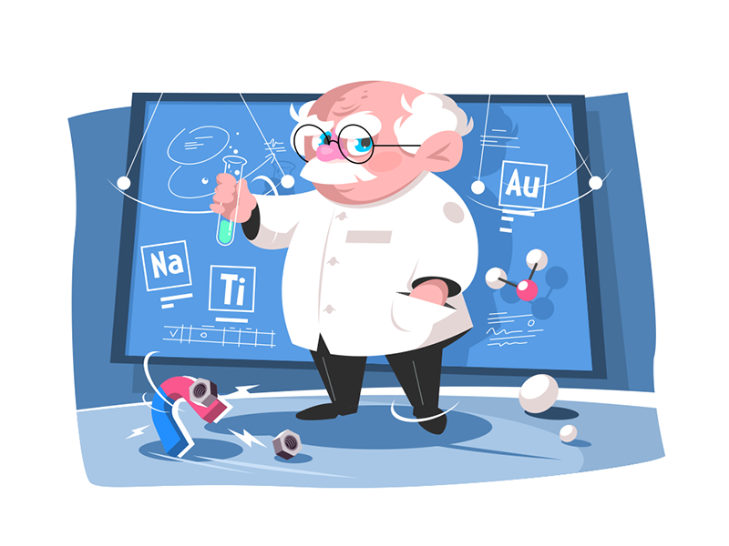 Old scientist kit8 flat vector illustration character man testing old.png