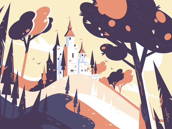 Old fairytale castle tree chateau landscape hill castle fairytale old.png